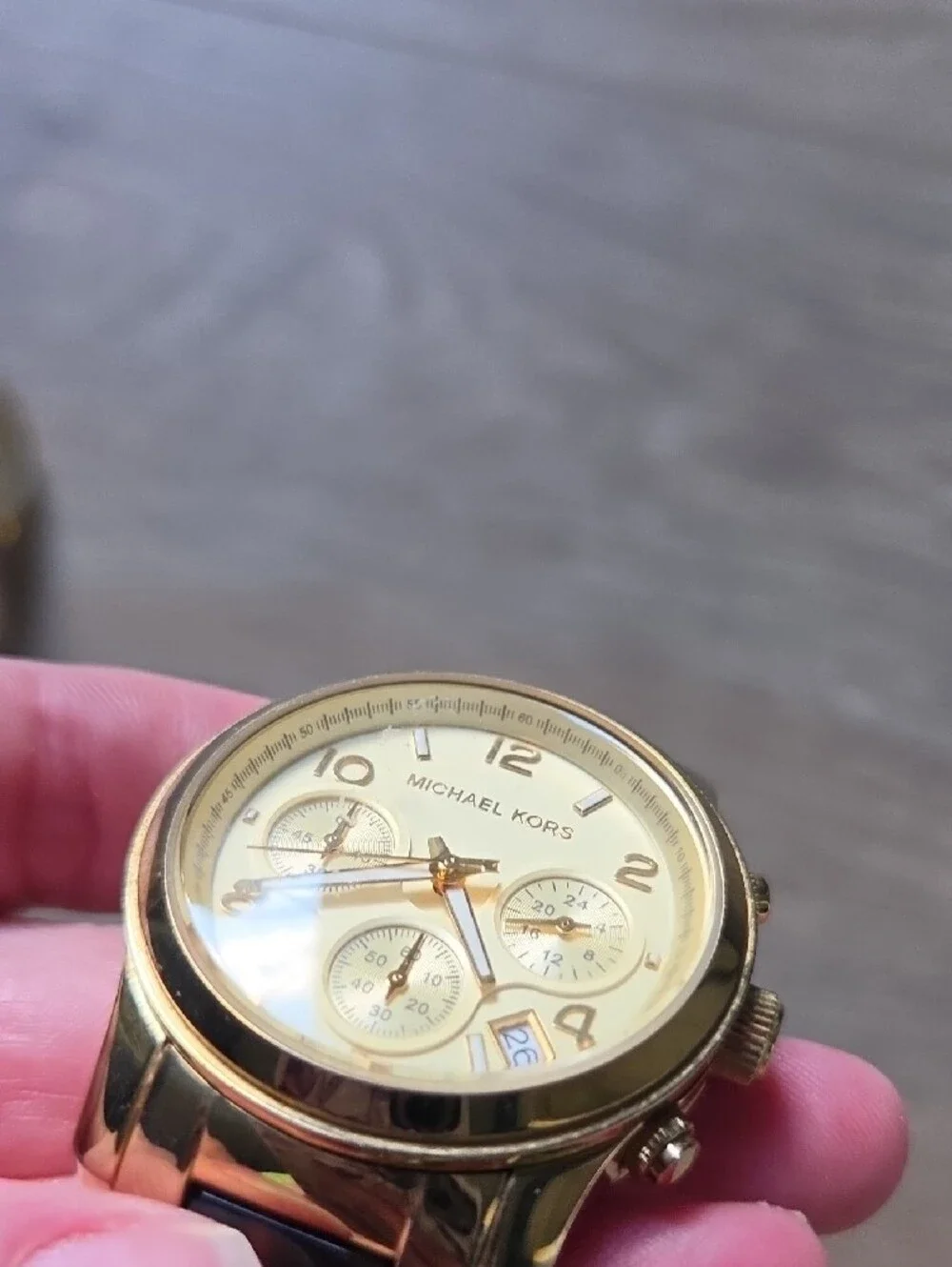 Michael Kors Gold and Tortoiseshell Bracelet Watch